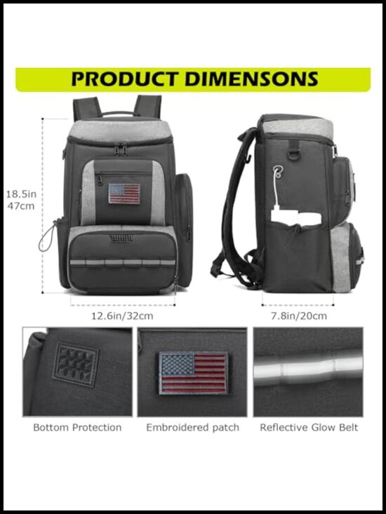 Large Pickleball Backpack with Shoe Compartment and Insulated Cooler Pocket